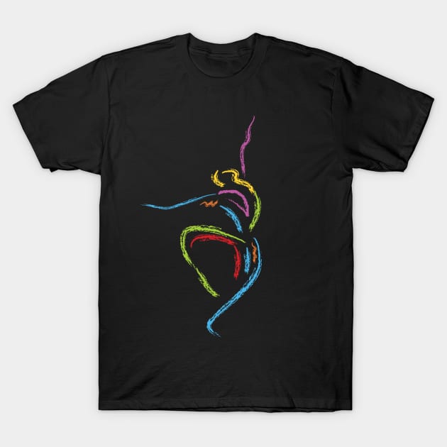 Colorful Dancer Paint Brush Style T-Shirt by jazzworldquest